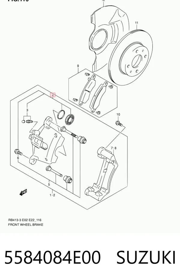 Kit de reparación de pinzas de freno 5584084E00 Suzuki