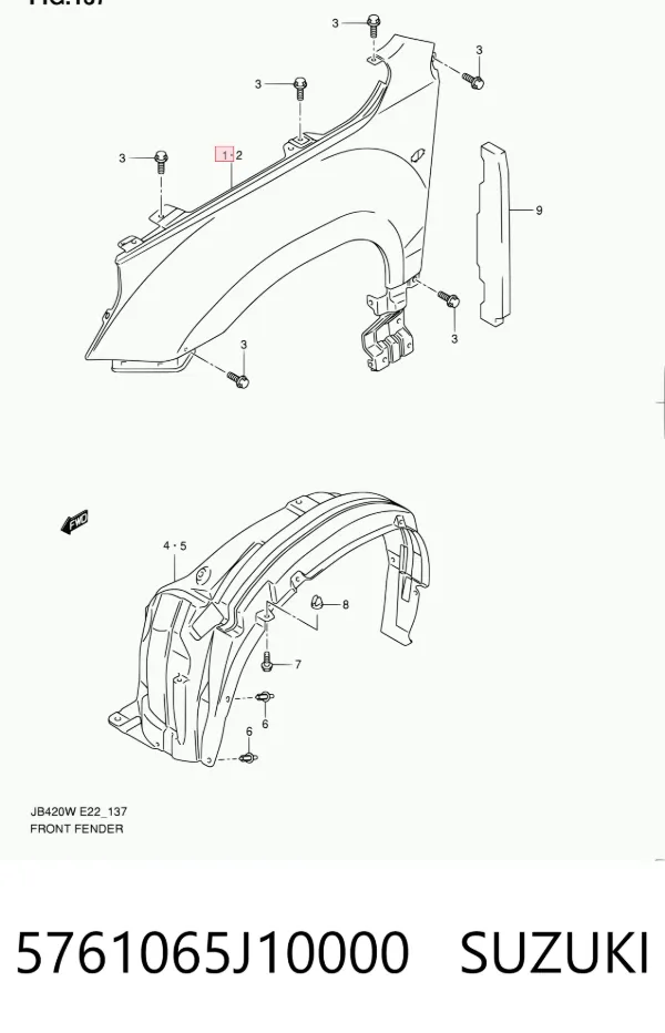 Aleta 5761065J10000 Suzuki