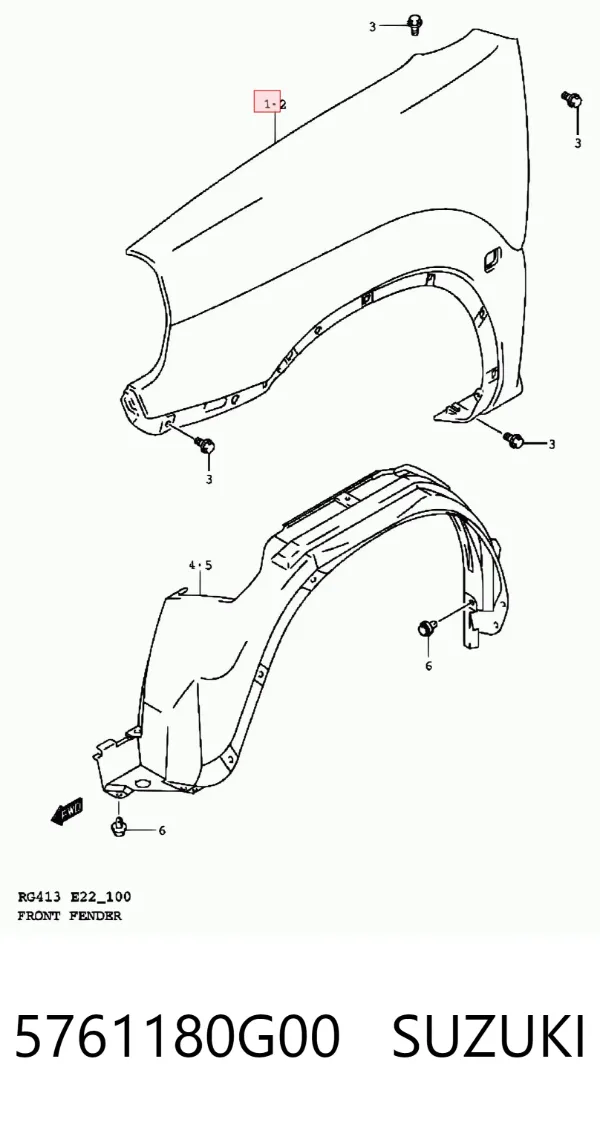 Aleta 5761180G00 Suzuki