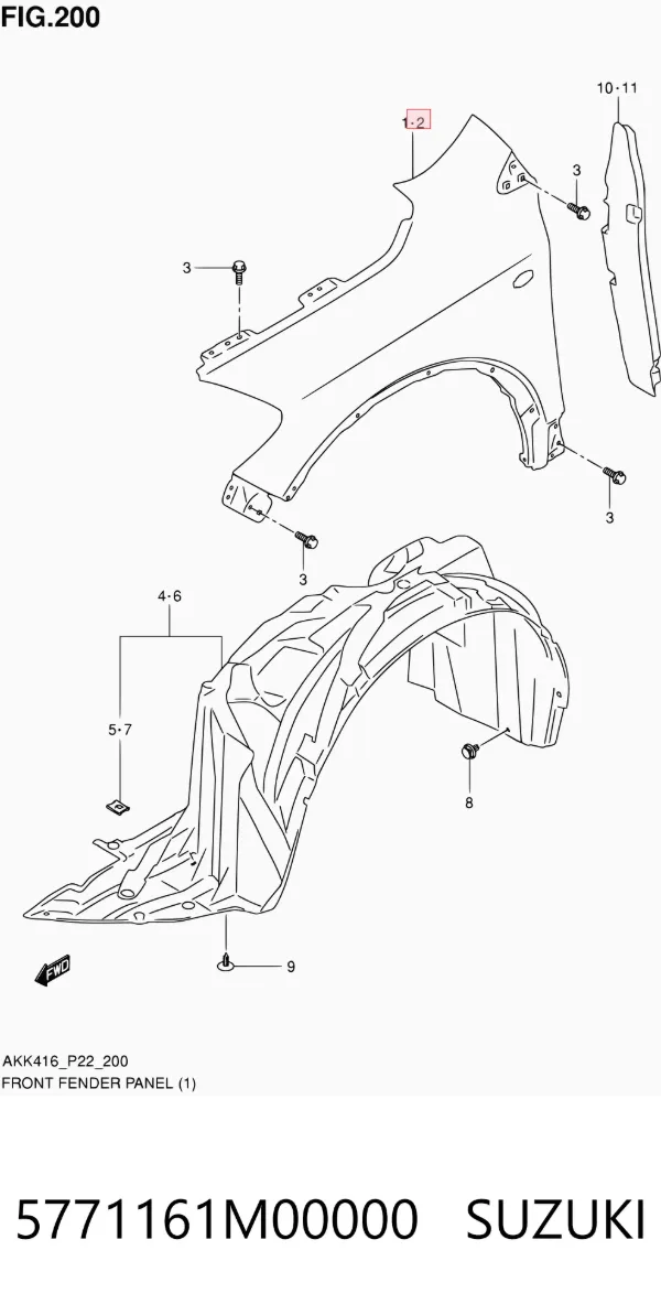 Aleta 5771161M00000 Suzuki