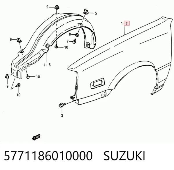 Aleta delantera izquierda Suzuki Swift I