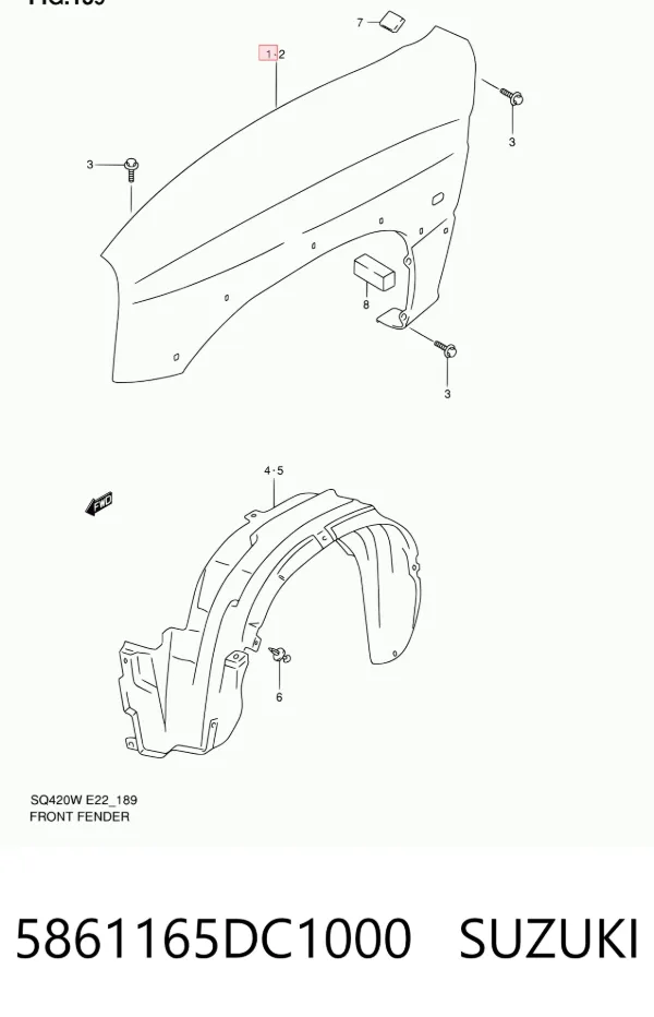 Aleta 5861165DC1000 Suzuki