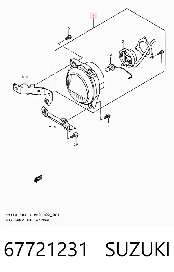 Faro antiniebla izquierdo y derecho 67721231 Suzuki