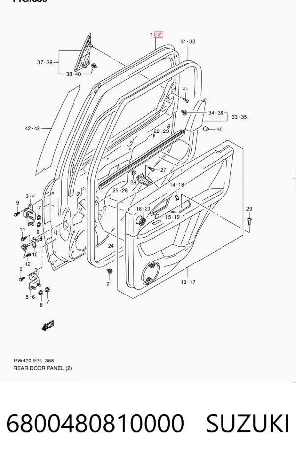 Puerta trasera izquierda 6800480810000 Suzuki