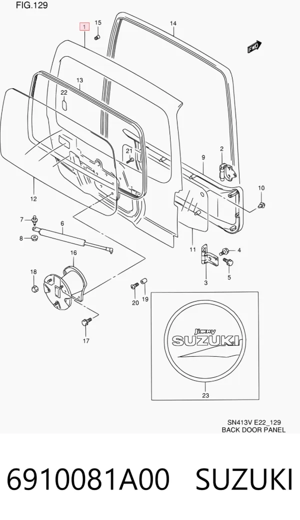 Puerta trasera 6910081A00 Suzuki