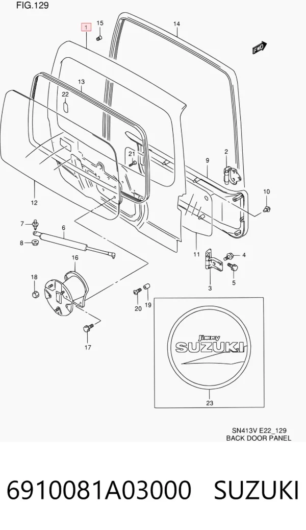 Puerta trasera Suzuki Jimny SN, JB