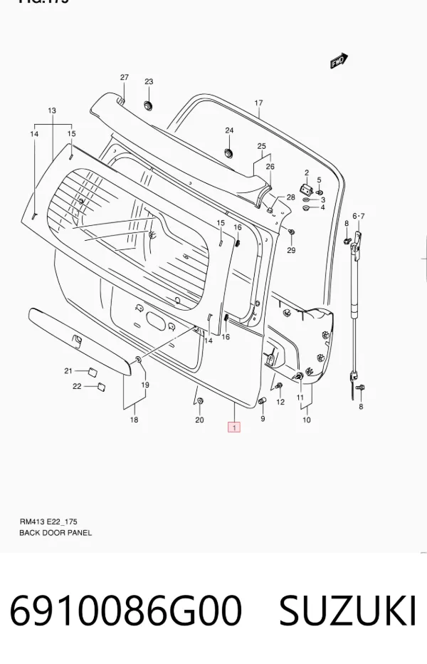 Puerta trasera 6910086G00 Suzuki