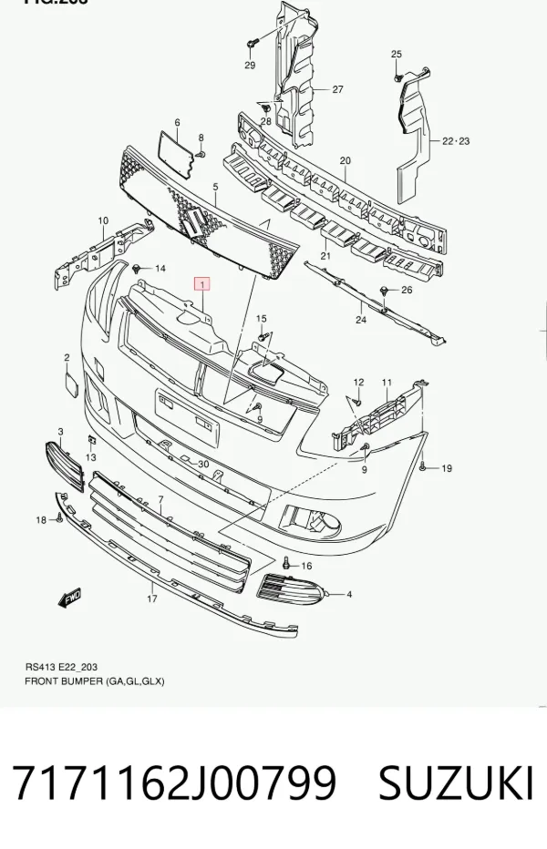 Paragolpes 7171162J00799 Suzuki