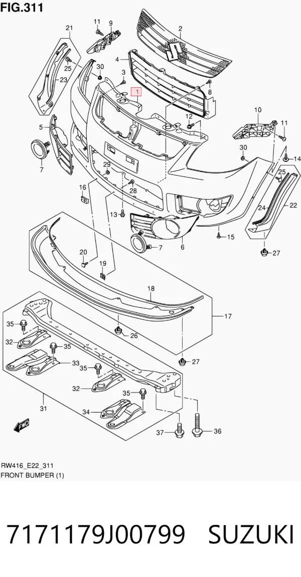 Paragolpes 7171179J00799 Suzuki