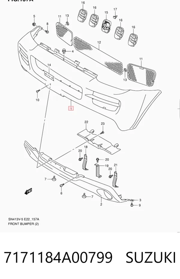 Paragolpes 7171184A00799 Suzuki
