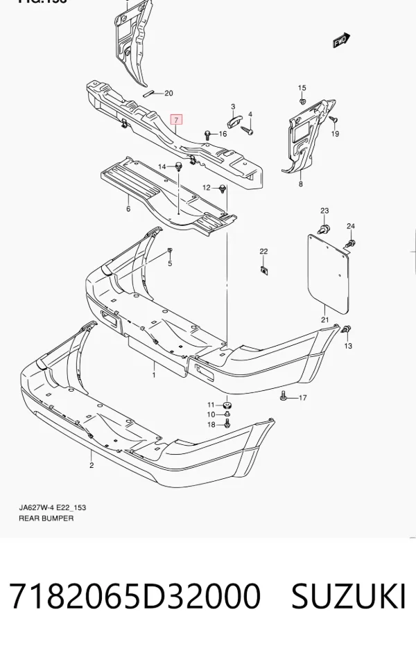 Refuerzo parachoques trasero Suzuki Grand Vitara FT, HT