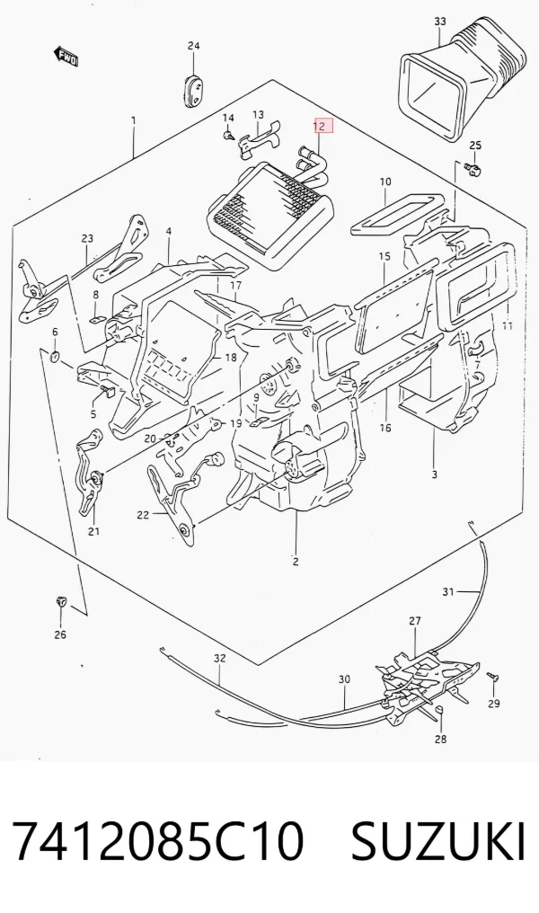Radiador calefacción 7412085C10 Suzuki