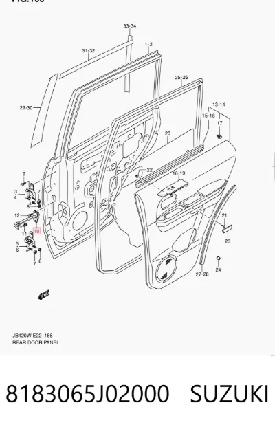 Limitador de apertura de puerta trasera SUZUKI 8183065J02000