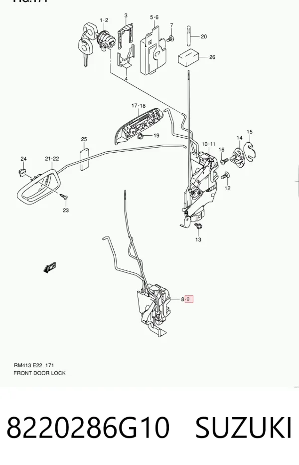 Cerradura 8220286G10 Suzuki