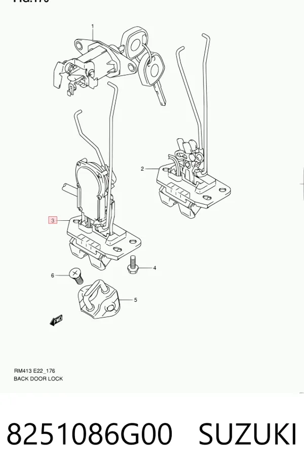Cerradura de maletero 8251086G00 Suzuki