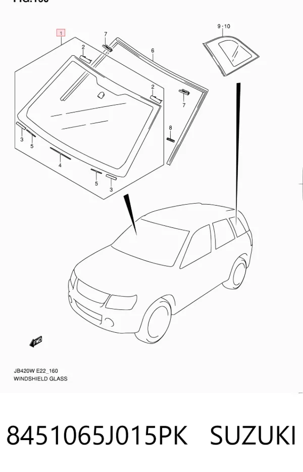Parabrisas 8451065J015PK Suzuki