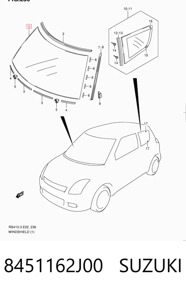 Parabrisas Suzuki Swift III