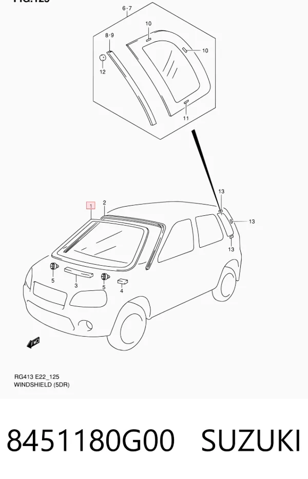 Parabrisas 8451180G00 Suzuki