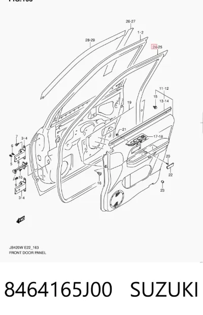 Sellador de puerta delantera derecha (en puerta) SUZUKI 8464165J00