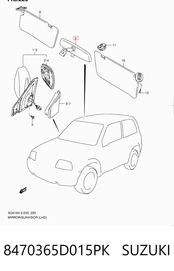 Espejo interior Suzuki Grand Vitara FT, HT