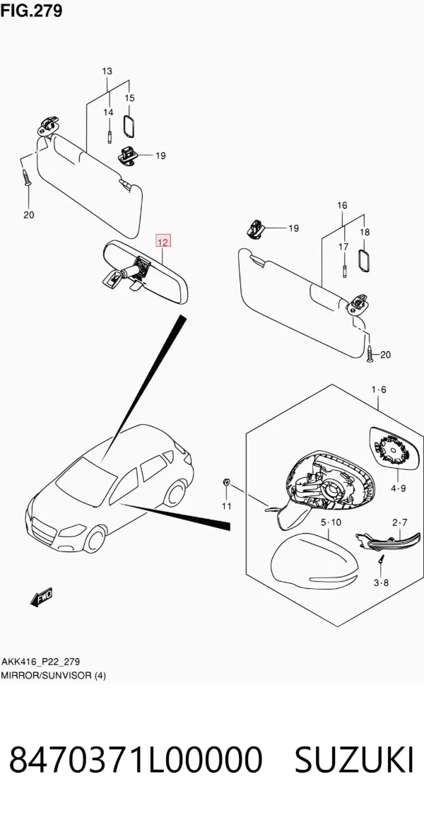 Espejo interior Suzuki Vitara LY