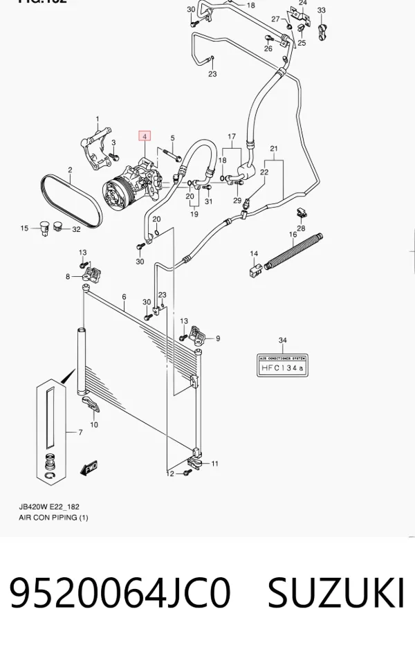 Compresor de aire acondicionado 9520064JC0 Suzuki