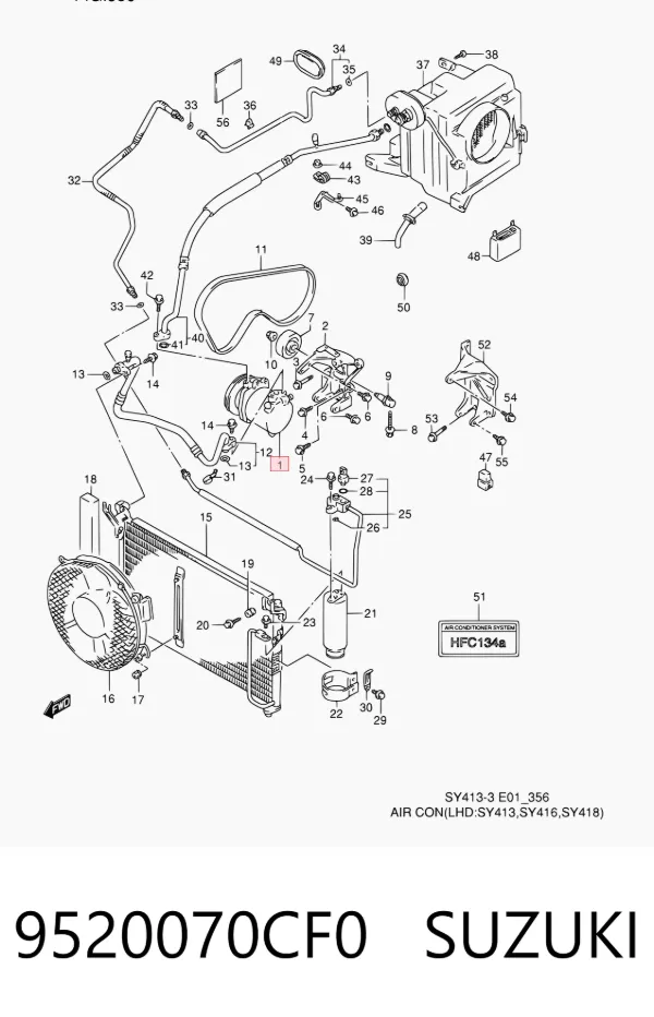 Compresor de aire acondicionado 9520070CF0 Suzuki