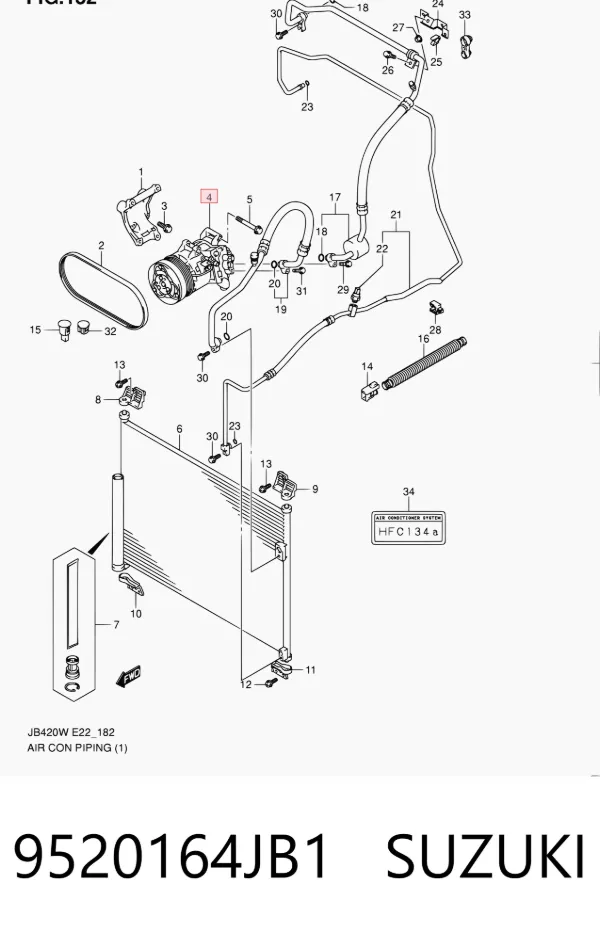 Compresor de aire acondicionado 9520164JB1 Suzuki