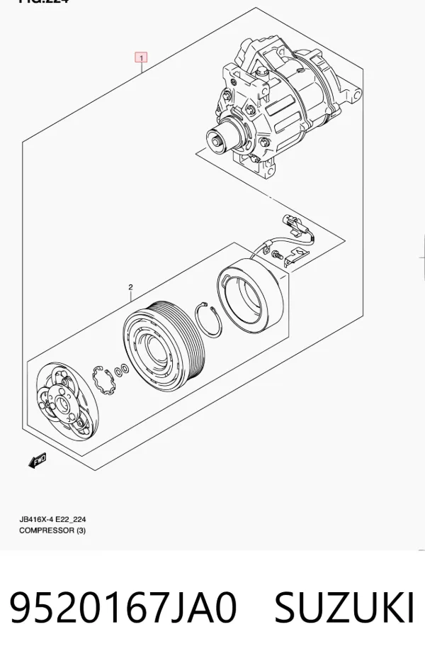 Compresor de aire acondicionado 9520167JA0 Suzuki