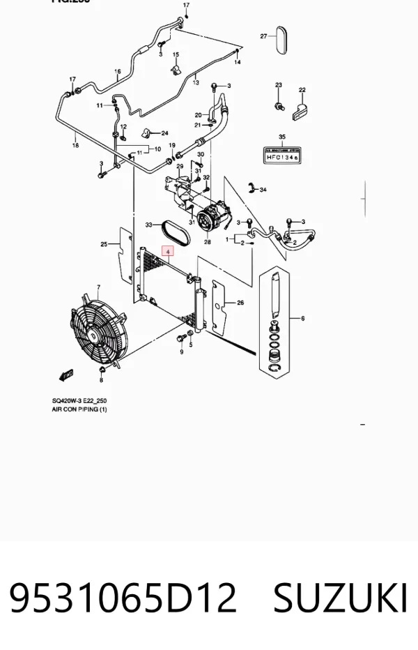 Condensador aire acondicionado 9531065D12 Suzuki