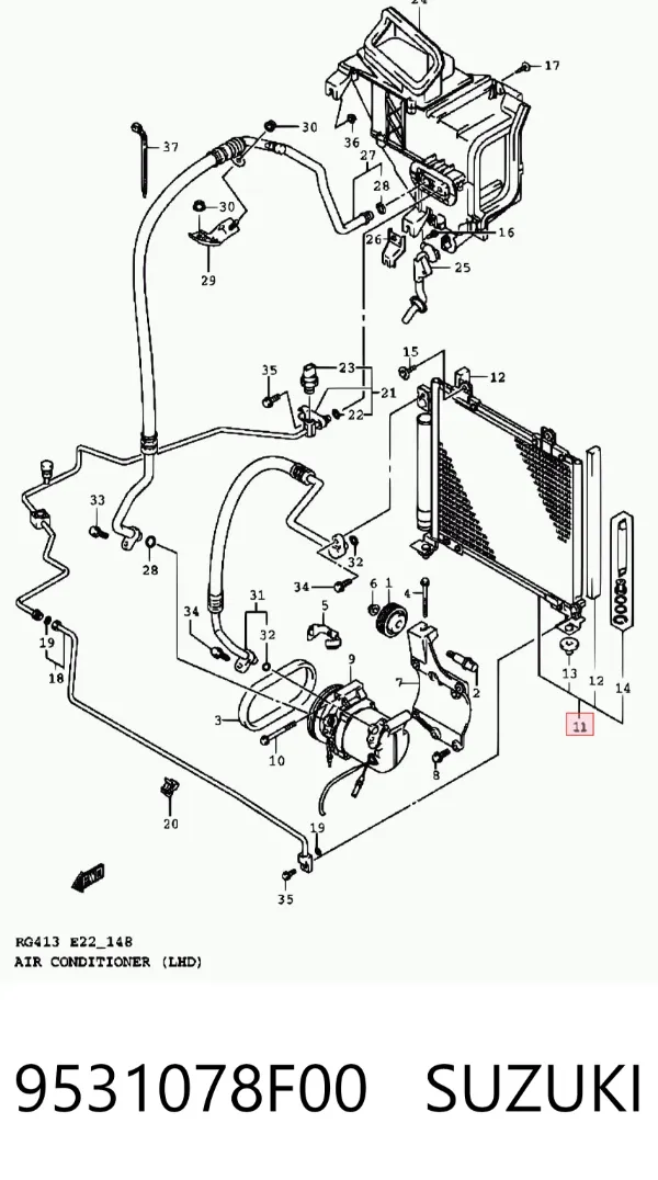 Condensador aire acondicionado 9531078F00 Suzuki