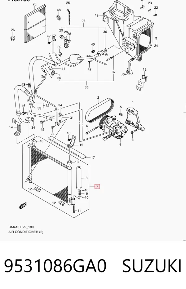 Condensador aire acondicionado 9531086GA0 Suzuki