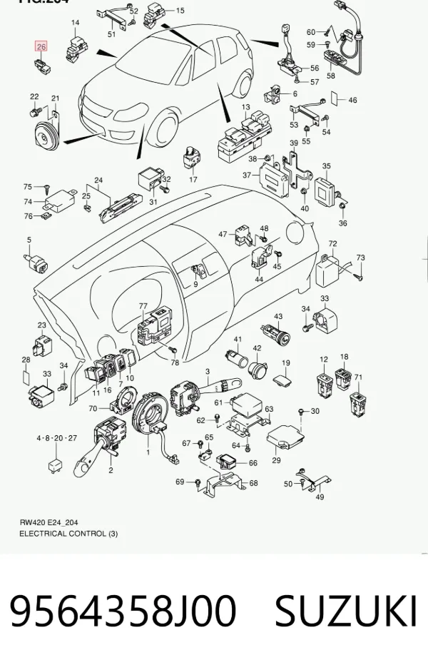 Sensor de temperatura ambiente 9564358J00 Suzuki
