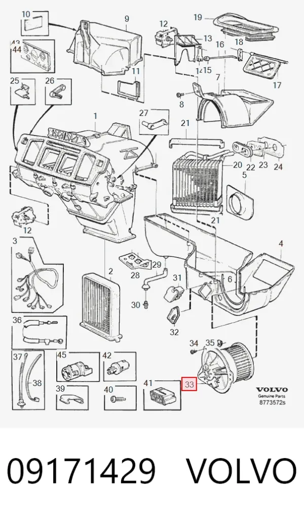 Ventilador habitáculo 09171429 Volvo