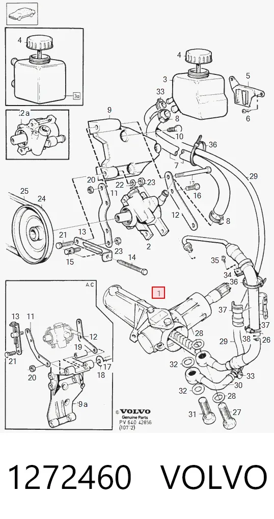Cremallera de dirección 1272460 Volvo
