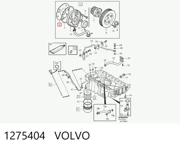 Junta de bomba de aceite 1275404 Volvo