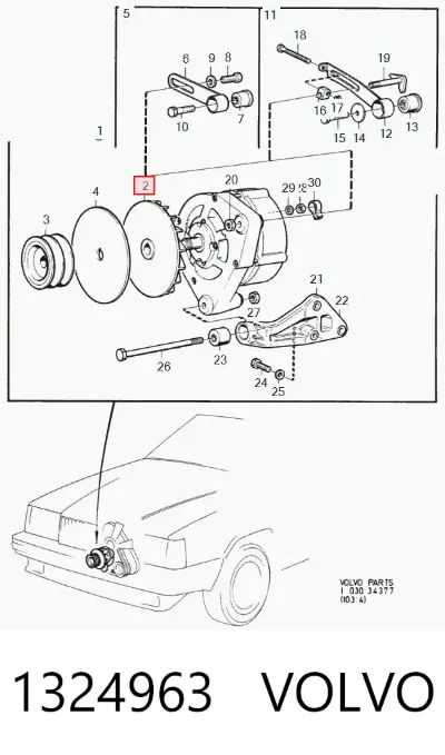 Ventilador del alternador VOLVO 1324963