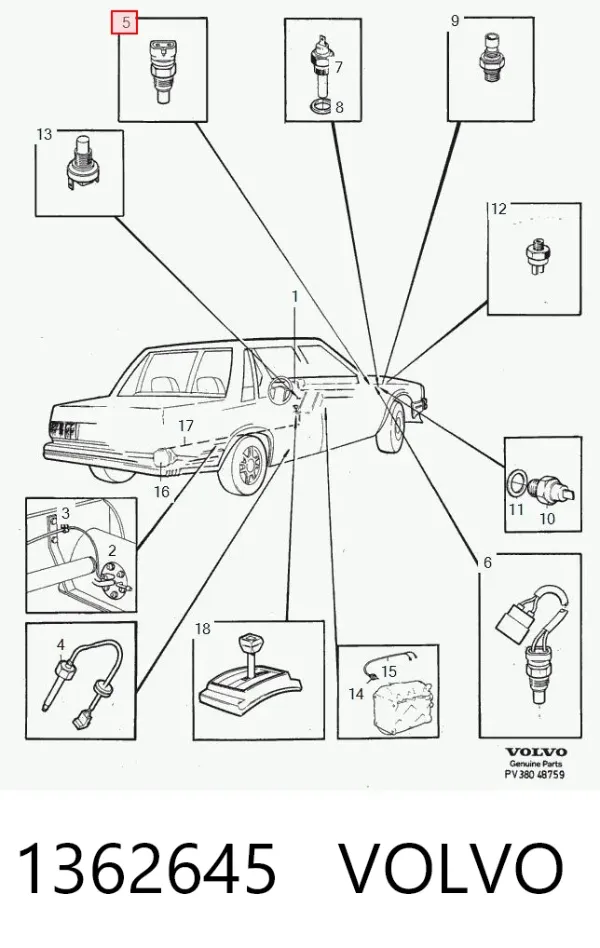 Sensor de temperatura 1362645 Volvo