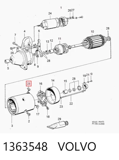 Kit de reparación de motor de arranque VOLVO 1363548