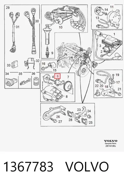 Rotor del distribuidor de encendido VOLVO 1367783