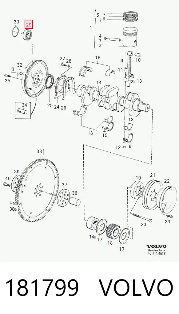 Rodamiento alternador 181799 Volvo
