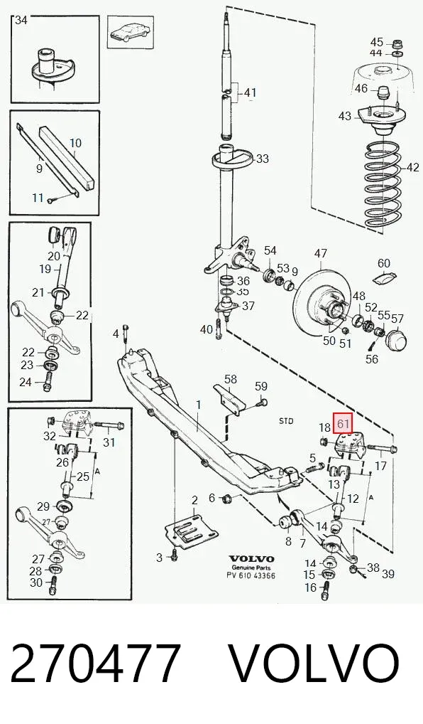 Rótula inferior de suspensión 270477 Volvo