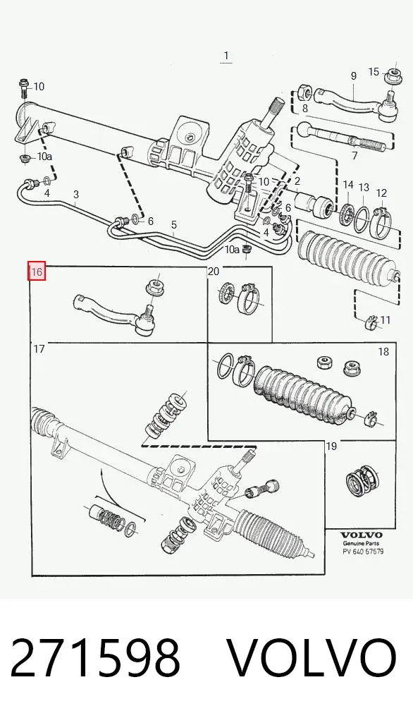 Rótula barra de dirección 271598 Volvo