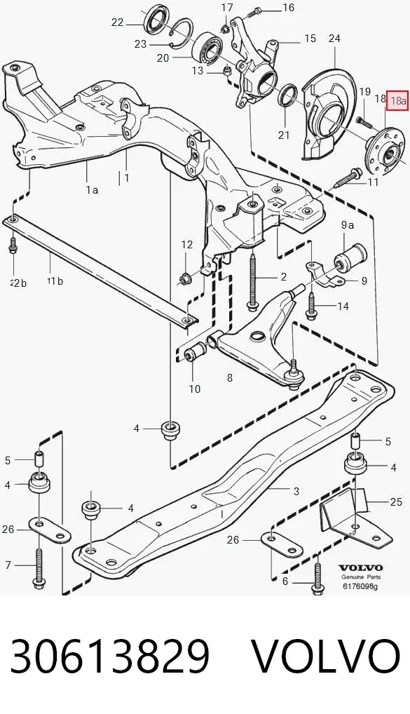 Buje de rueda delantero 30613829 Volvo