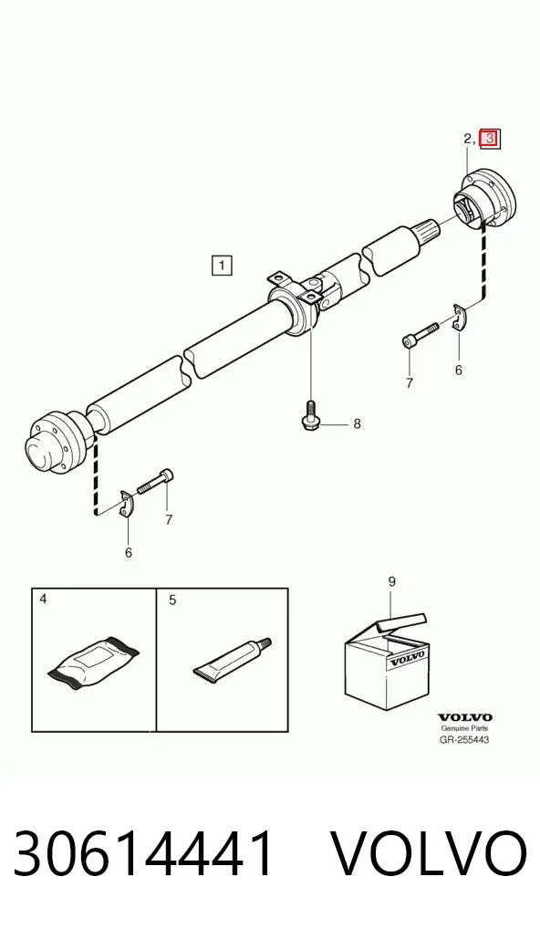 Junta homocinética del eje de transmisión delantero, trasero 30614441 Volvo