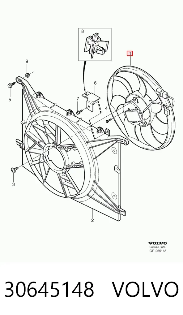 Ventilador del radiador 30645148 Volvo