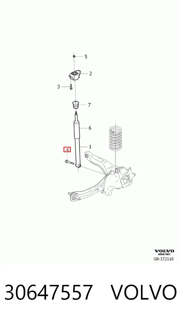 Perno de sujeción de la abrazadera del estabilizador 30647557 Volvo