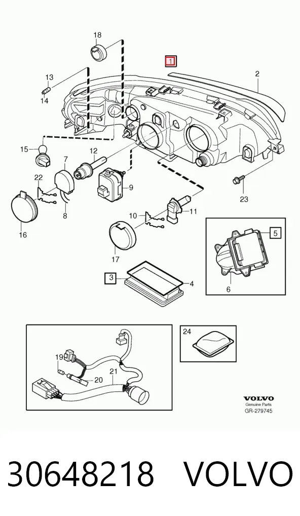 Faro izquierdo 30648218 Volvo