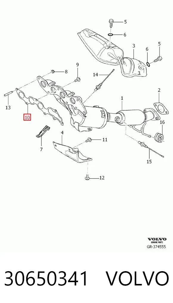 Junta colector escape 30650341 Volvo