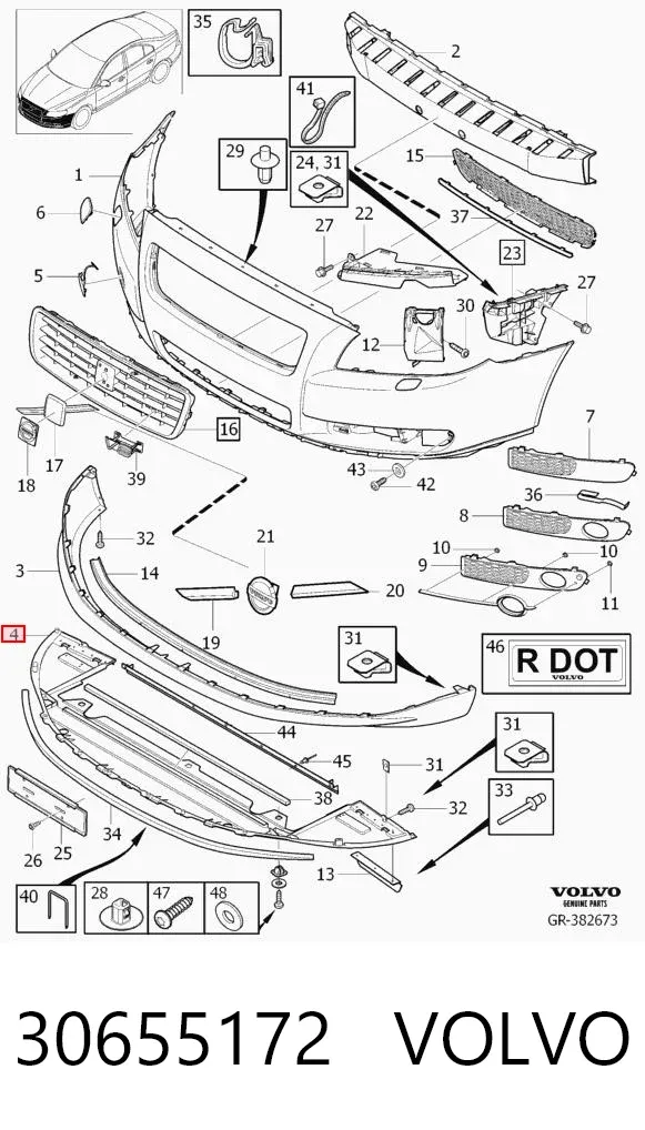 Protección motor / empotramiento 30655172 Volvo